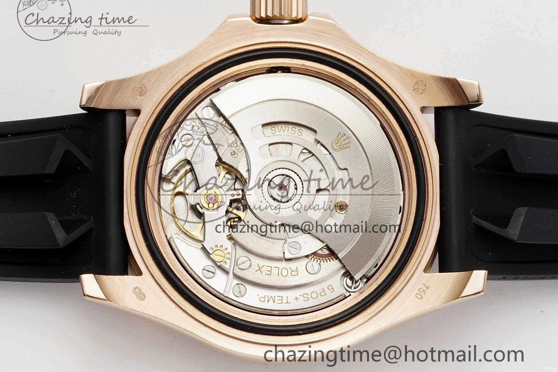 MiroTime 0213 RelaxedFit Yacht-Master 126655 RG APSF Best Edition Black Dial on Black Rubber Strap A 1949